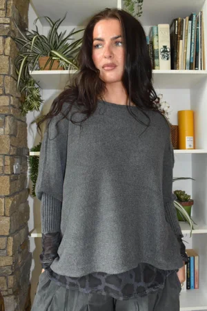 Basso Box Knit Dark Grey Marl